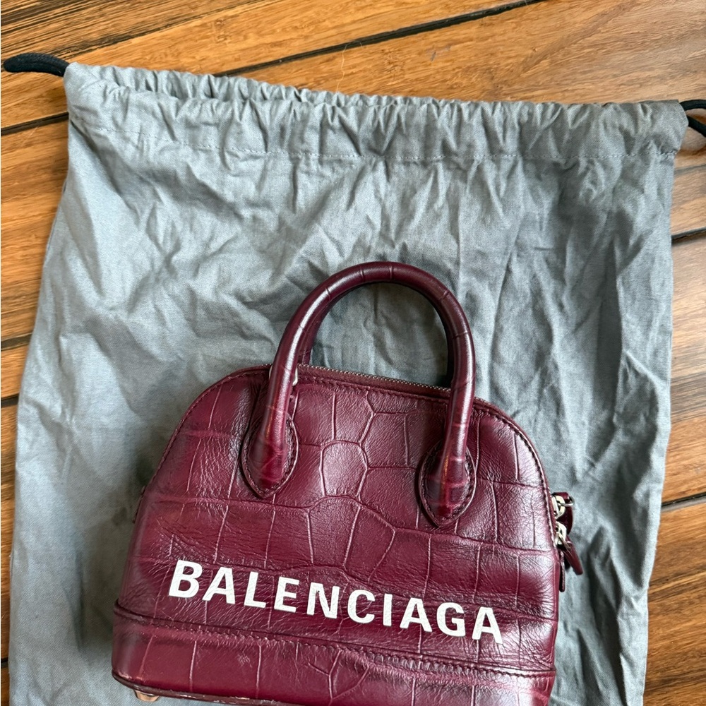 Balenciaga Red Mini Bag Croc-Embossed Luxury